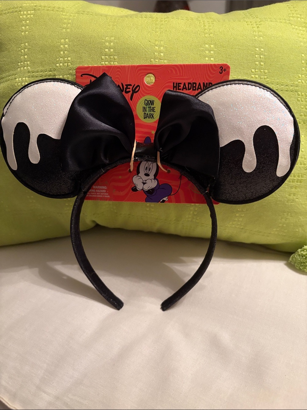 Disney Minnie Mouse Halloween Glow In The Dark Slime Drip Ears Headband NWT